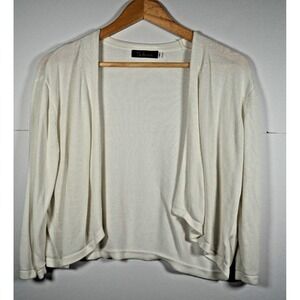 Saturn Cardigan Women's‎ Size Large White Viscose Short/Cropped Spring Coverup